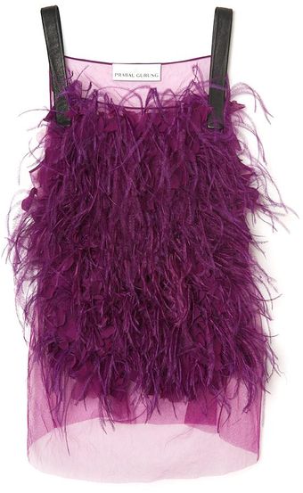 Prabal Gurung Embroidered Feather Tanke - Lyst