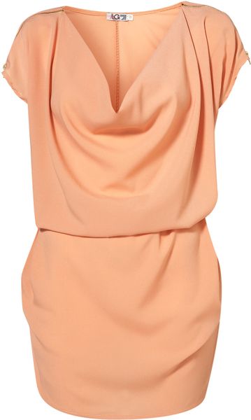 Topshop Zip Shoulder Tunic By Wal G in Pink (peach) - Lyst