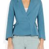 Acne Turner Raw Cottonblend Peplum Jacket in Blue - Lyst