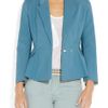 Acne Turner Raw Cottonblend Peplum Jacket in Blue - Lyst