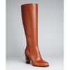 Fendi Cognac Leather Striped Heel Boots in Brown (cognac) - Lyst