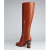 Fendi Cognac Leather Striped Heel Boots in Brown (cognac) - Lyst