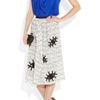 Roland Mouret Archie Appliquéd Cottonblend Skirt in White - Lyst
