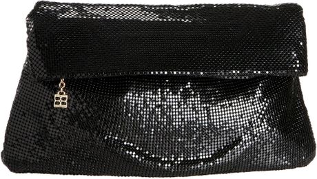 Bcbgeneration Bcbgmaxazria Metal Mesh Foldover Clutch in Black (pewter) - Lyst