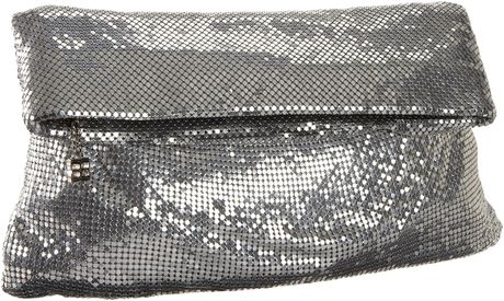 Bcbgeneration Bcbgmaxazria Metal Mesh Foldover Clutch in Silver - Lyst