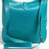 Longchamp Roseau Croc Embossed Crossbody Bag in Blue (turquoise) - Lyst