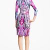 Roberto Cavalli Geometric Print Jersey Dress in Purple (magenta white) - Lyst