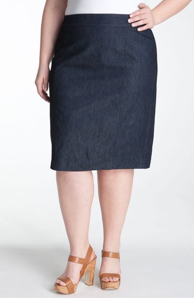 Sejour Stretch Cotton Pencil Skirt in Blue (dark indigo) - Lyst