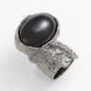 Yves Saint Laurent Arty Oval Metal Ring in Black - Lyst