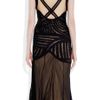 Alberta Ferretti Beaded Tulle and Crepe Midi Dress in Black - Lyst