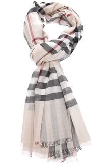 Burberry Silk Wool Blend Scarf - Lyst
