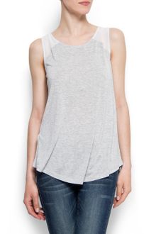 Mango Sheer Panels Top - Lyst