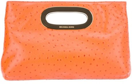 Michael By Michael Kors Berkley Clutch in Orange - Lyst