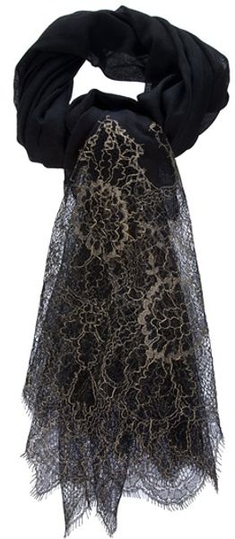 Valentino Printed Scarf in Black - Lyst