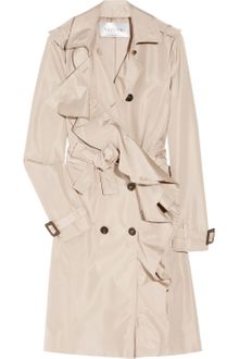 Valentino Ruffled Satintwill Trench Coat - Lyst