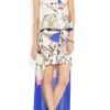 Vera Wang Printed Stretchcotton and Silkblend Chiffon Mini Skirt in Purple (multicolored) - Lyst