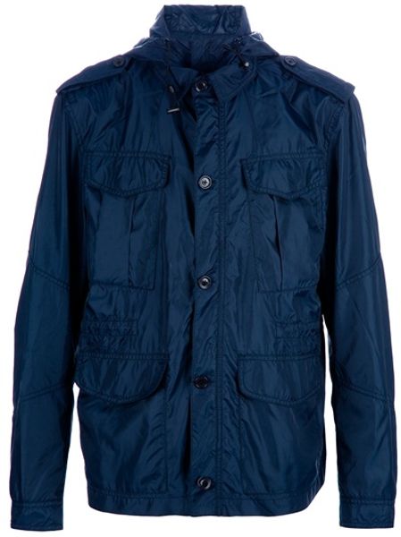 Acne Hooded Nylon Windbreaker in Blue for Men (navy) - Lyst