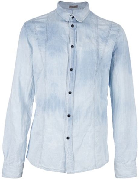 Bottega Veneta Bleached Shirt in Blue for Men - Lyst
