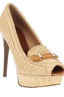 Burberry Prorsum Peep Toe Loafer - Lyst