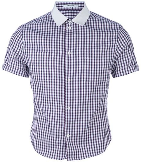 Carven Cotton Shirt in Blue for Men - Lyst