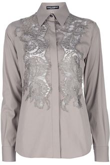 Dolce & Gabbana Lace Panelled Shirt - Lyst