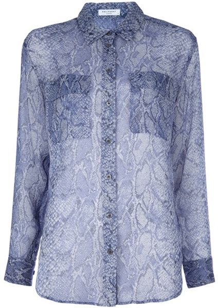 Equipment Python Print Shirt in Blue - Lyst