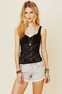Free People Dot Printed Lace Cami - Lyst