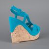 Gianvito Rossi Wedge Sandal in Blue (turquoise) - Lyst