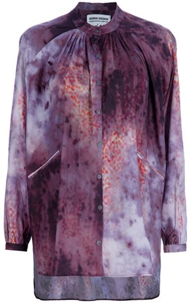 Henrik Vibskov Oversized Tunic Shirt in Purple - Lyst