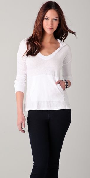 James Perse Simple Hoodie in White - Lyst
