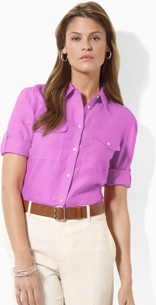  Roll Sleeve Linen Shirt 