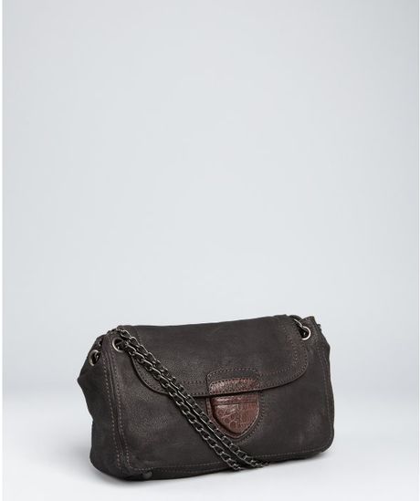 Prada Black Brushed Leather Chain Strap Shoulder Bag in Black | Lyst
