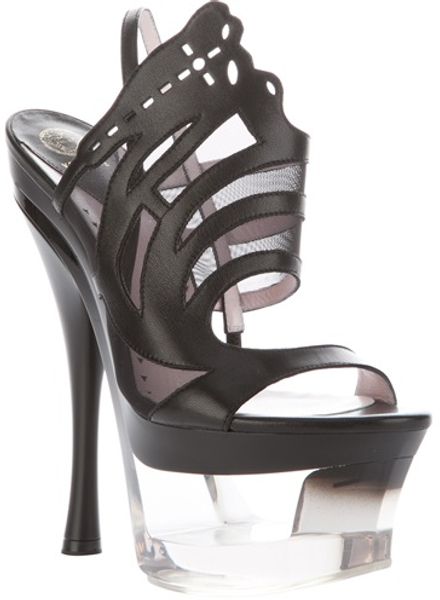 Versace Platform Sandal in Black - Lyst