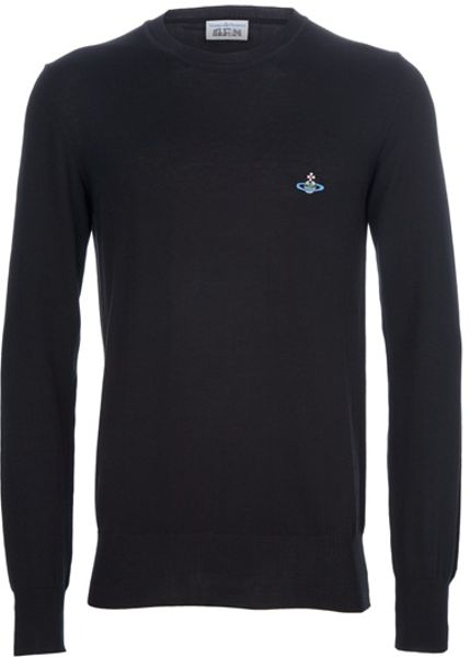 Vivienne Westwood Crew Neck Sweater in Black for Men - Lyst