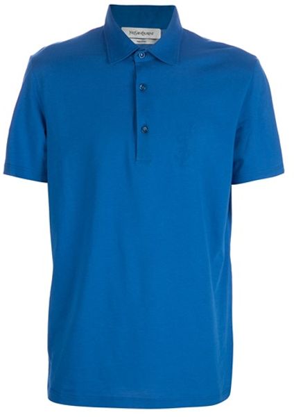 Yves Saint Laurent Classic Polo in Blue for Men - Lyst