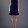 Alexander Mcqueen Frilled Hem Dress in Blue (indigo) - Lyst