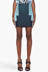 Alexander Wang Navy Aqua Engineered Mini Skirt
