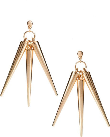 Asos Multi Spike Drop Earrings in Gold - Lyst