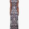 Balmain Spiral Print Silk Dress in Gray (charcoal) - Lyst