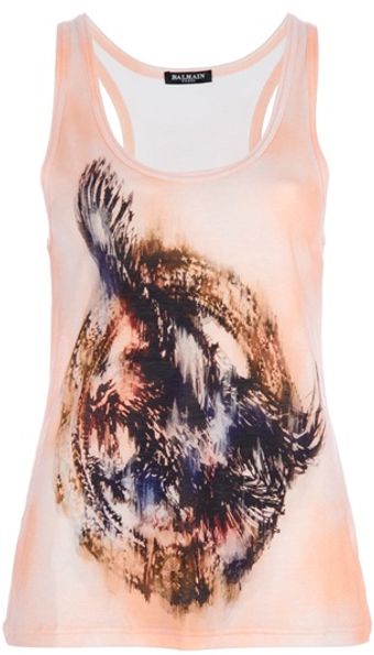 Balmain Printed Vest Top - Lyst
