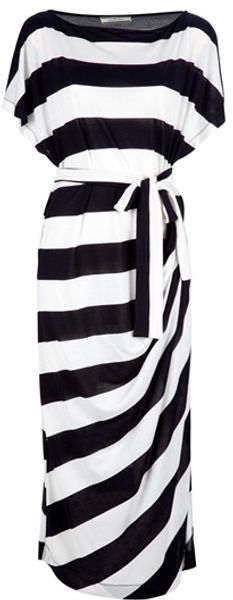 By Malene Birger Takinhi Stripe Dress in Black (white) - Lyst