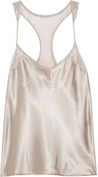 Calvin Klein Lacetrimmed Satin Camisole - Lyst