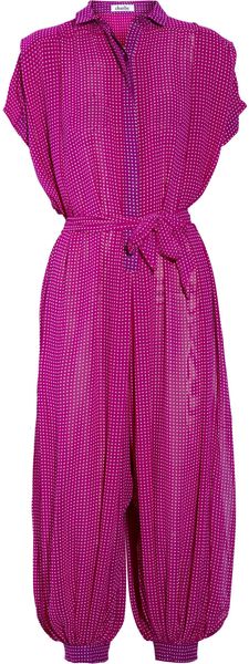 Charlie By Matthew Zink Charlie Printed Silkchiffon Jumpsuit - Lyst
