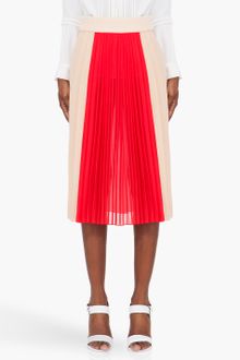 Chloé Blush Red Pleated Silk Skirt - Lyst