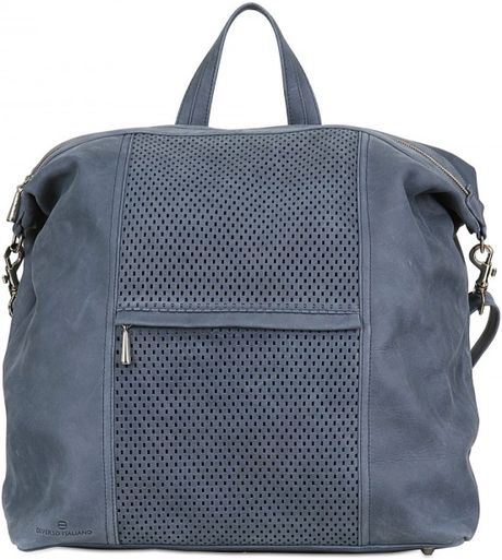 Diverso Italiano Greasy Perforated Leather Bag in Gray for Men (grey) - Lyst