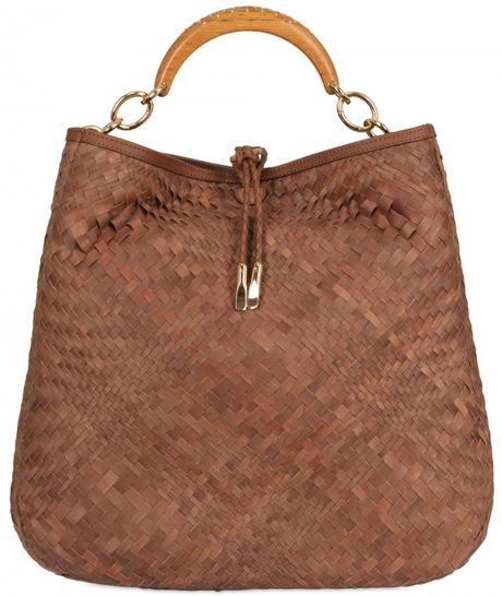 Ferragamo Ceyla Woven Leather Tote in Brown (tan) - Lyst