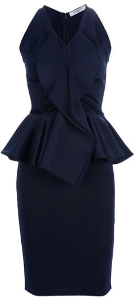 Givenchy Peplum Dress in Black (blue) - Lyst
