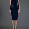 Givenchy Peplum Dress in Black (blue) - Lyst