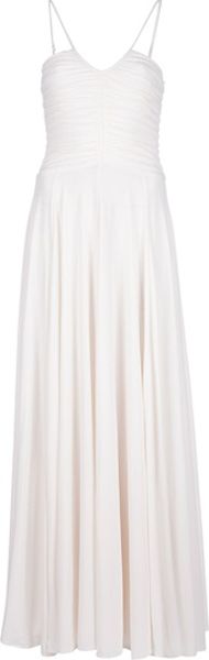 Halston Heritage Ruched Dress in White - Lyst