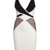 Hervé Léger Ines Colorblock Dress in Black - Lyst